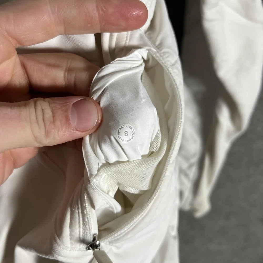 Lululemon Jacket‎ Womens 8 White Quilted Insulated Full Zip ANOTHER MILE Pockets